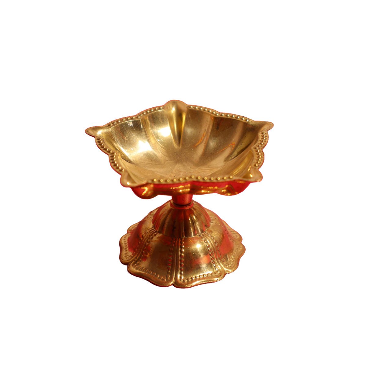 Fine polished Five wick lightweight Diya Brass (2") - Image 6