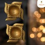 Diwali Diya Brass Heavy Swastik Shaped for Pooja Room - Image 6