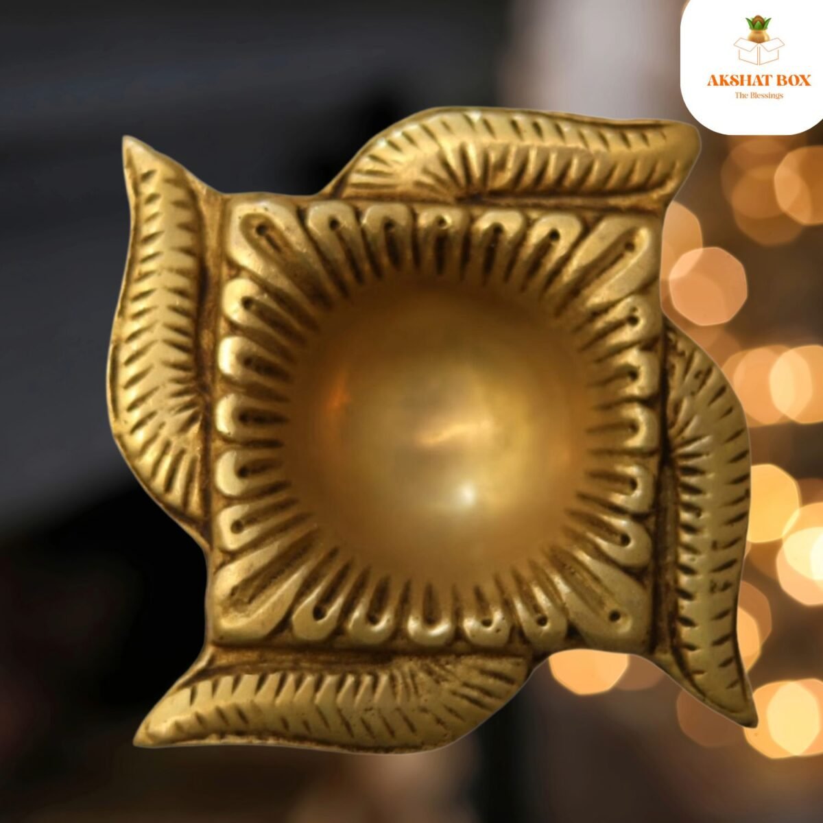 Diwali Diya Brass Heavy Swastik Shaped for Pooja Room - Image 7