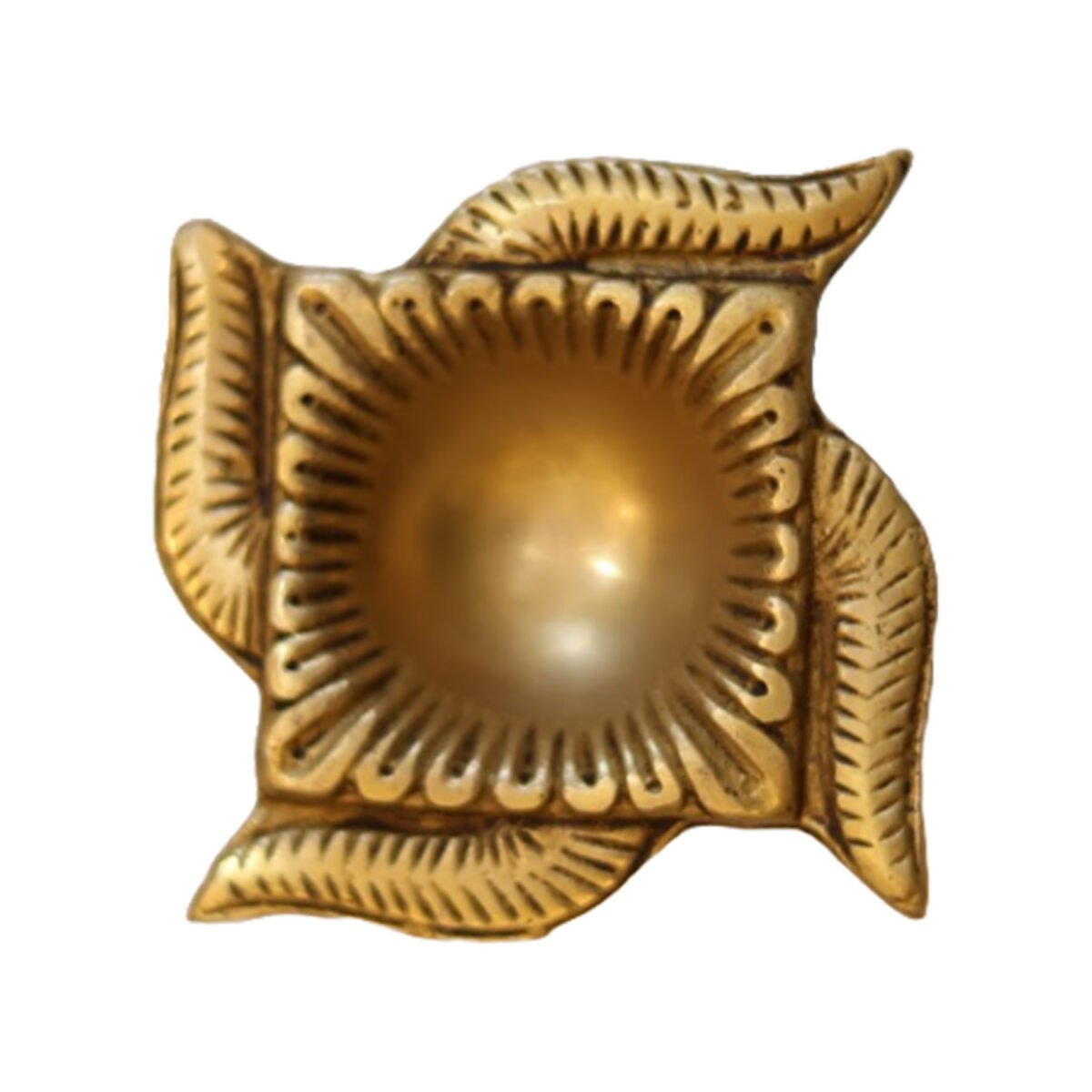 Diwali Diya Brass Heavy Swastik Shaped for Pooja Room - Image 3