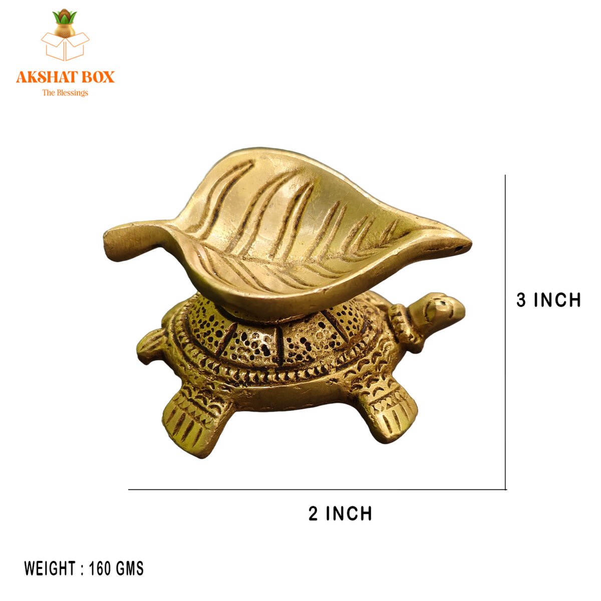 Brass Peepal Leaf Diya Stand for Home / Pooja room - Image 2