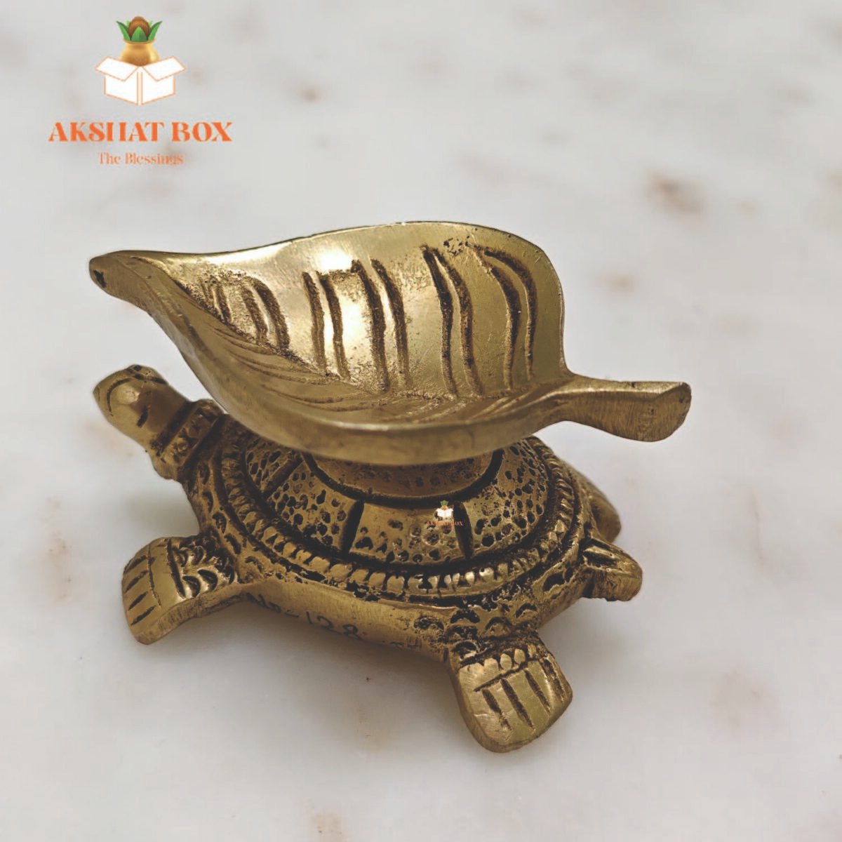 Brass Peepal Leaf Diya Stand for Home / Pooja room - Image 3