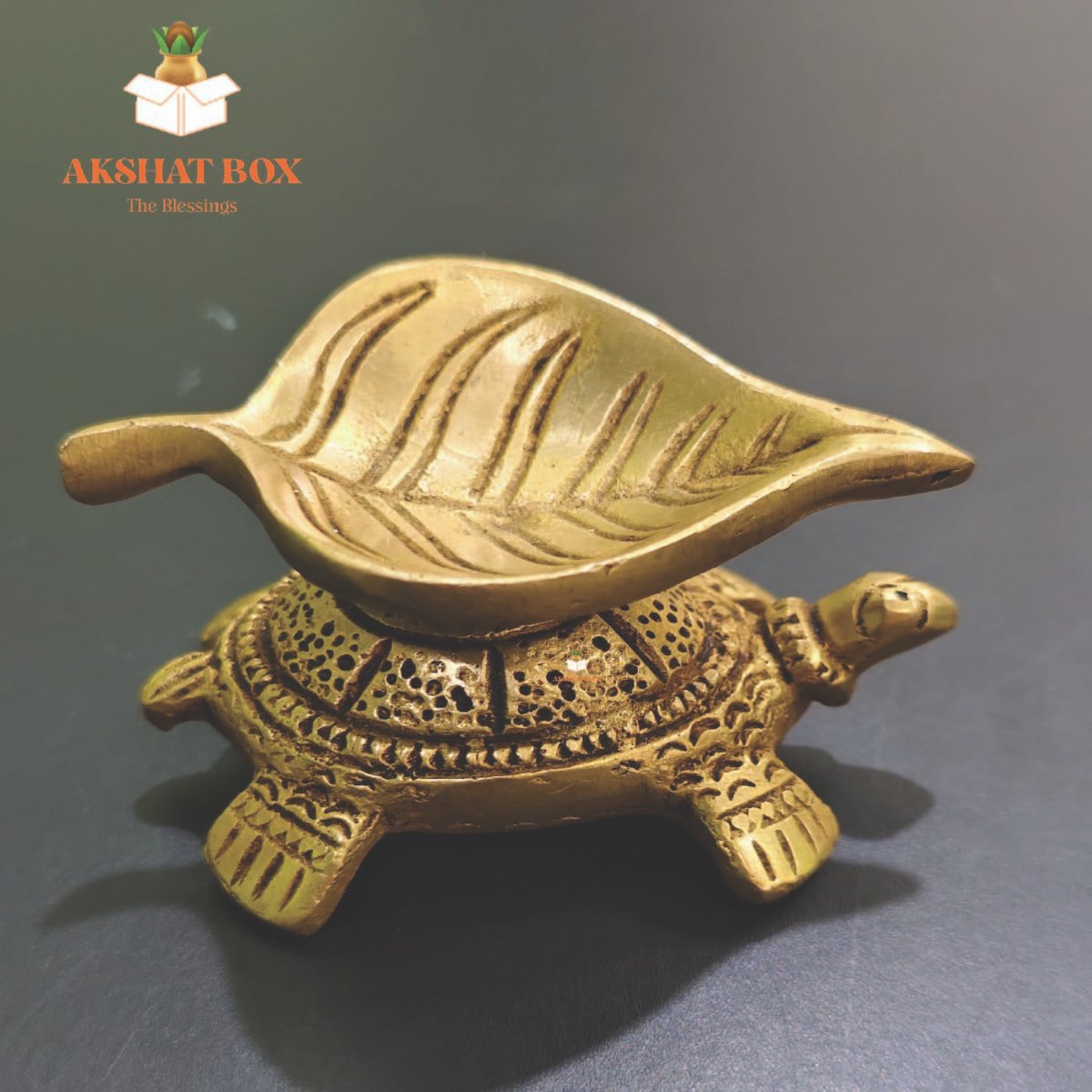 Brass Peepal Leaf Diya Stand for Home / Pooja room - Image 4