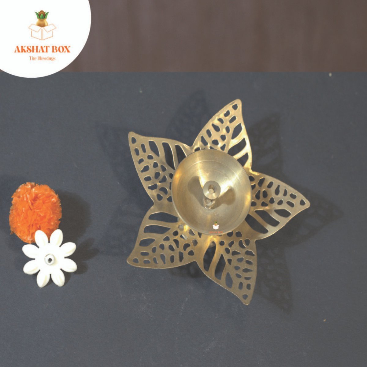 Jali Brass Diya Leaf Design - Image 5