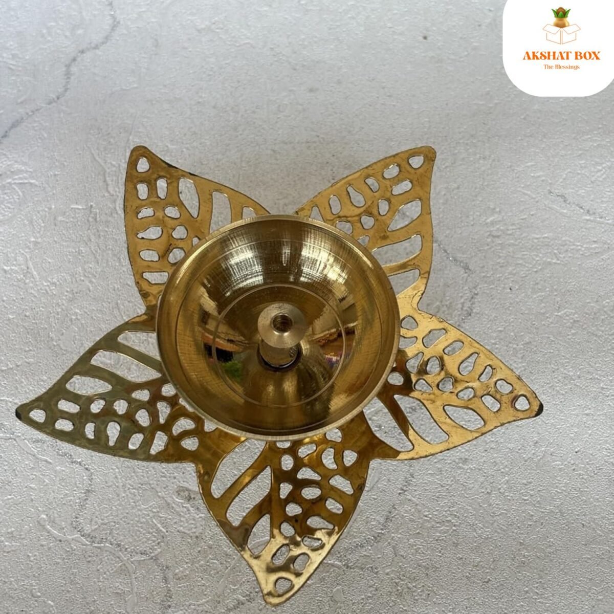 Jali Brass Diya Leaf Design - Image 9