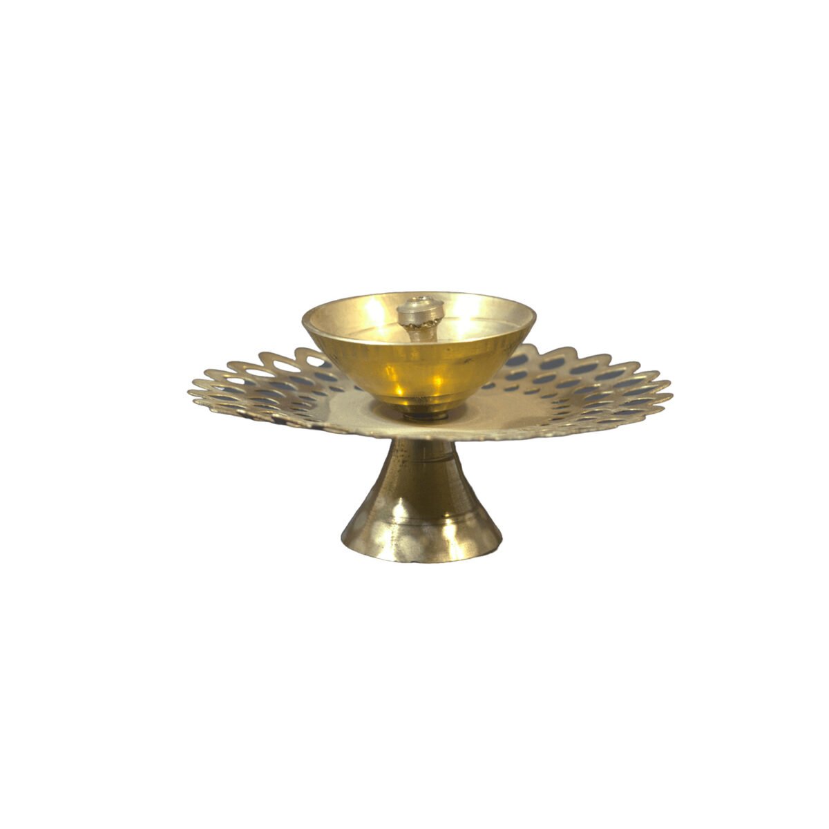 Jali Brass Diya Rangoli Design - Image 2