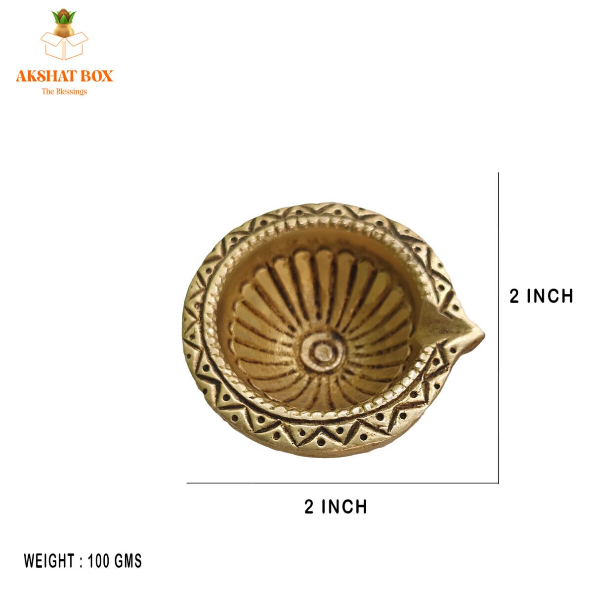 Brass Round Shaped Diwali Oil Lamp Diya - Image 2