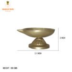 Brass Diya with Round Base wide oil lamp pooja - Image 2