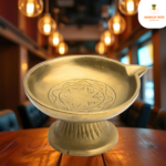 Brass Diya with Round Base wide oil lamp pooja