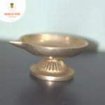 Brass Diya with Round Base wide oil lamp pooja - Image 3