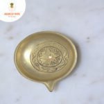 Brass Diya with Round Base wide oil lamp pooja - Image 5