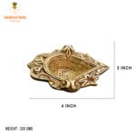 Diwali Diya Brass Heavy Engraved Swastik Inside Diya - Image 2