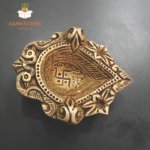 Diwali Diya Brass Heavy Engraved Swastik Inside Diya