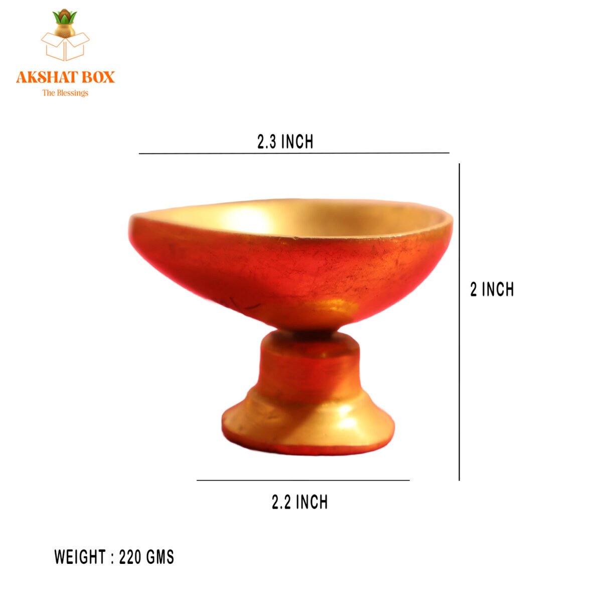 Brass Deepam Plain Design with Stand - Image 2