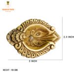 Diwali Diya Brass Heavy Leaf Shaped For Pooja Room - Image 2