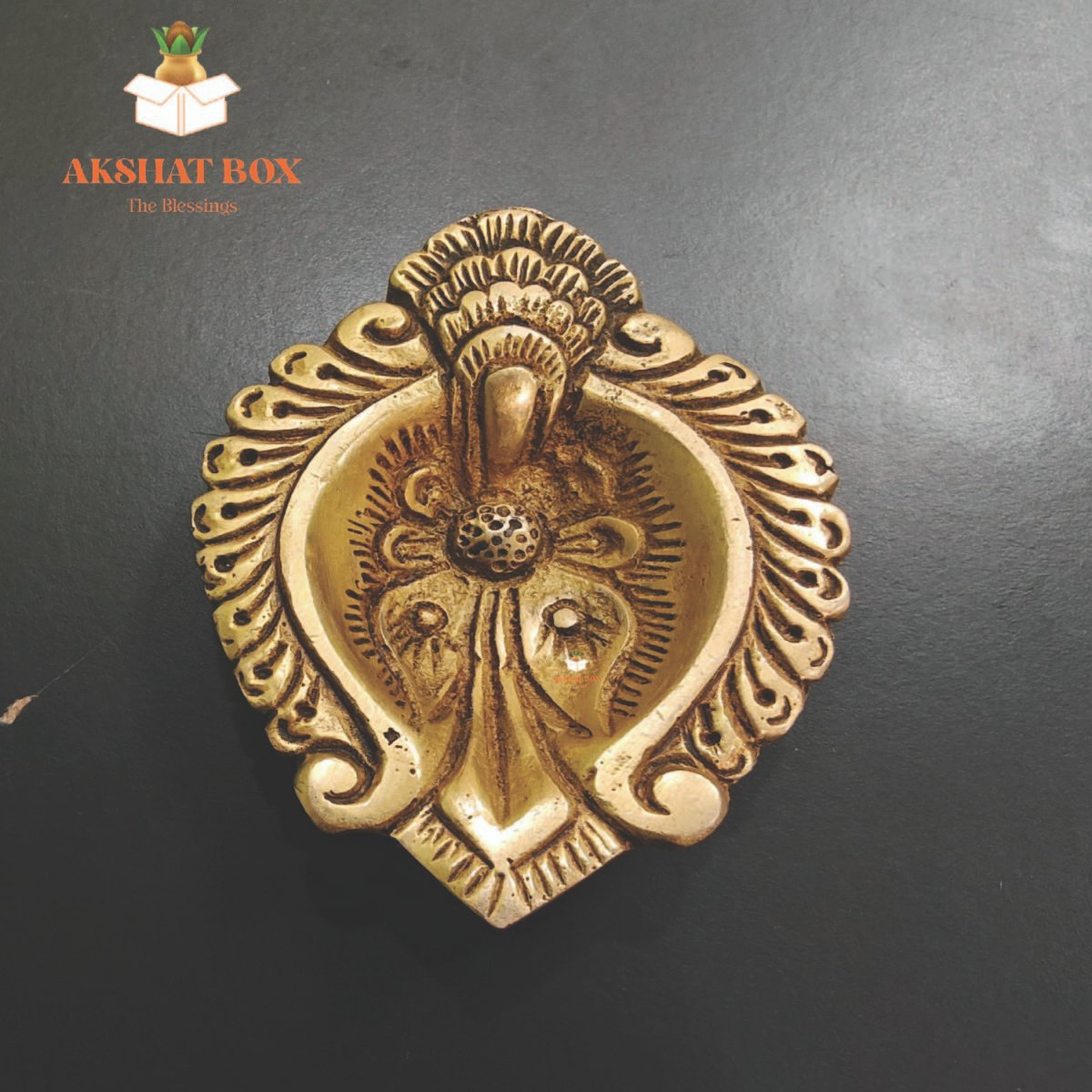 Diwali Diya Brass Heavy Leaf Shaped For Pooja Room - Image 4