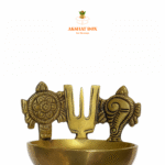Shankh Chakra Namah Diya Brass (3") - Image 3