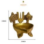 Shankh Chakra Namah Diya Brass (3") - Image 4