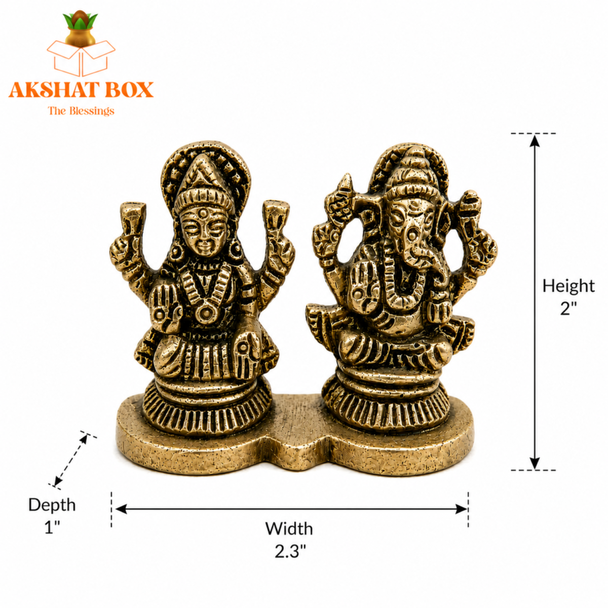 Brass Mini Ganesha  laxmi pair - Image 4