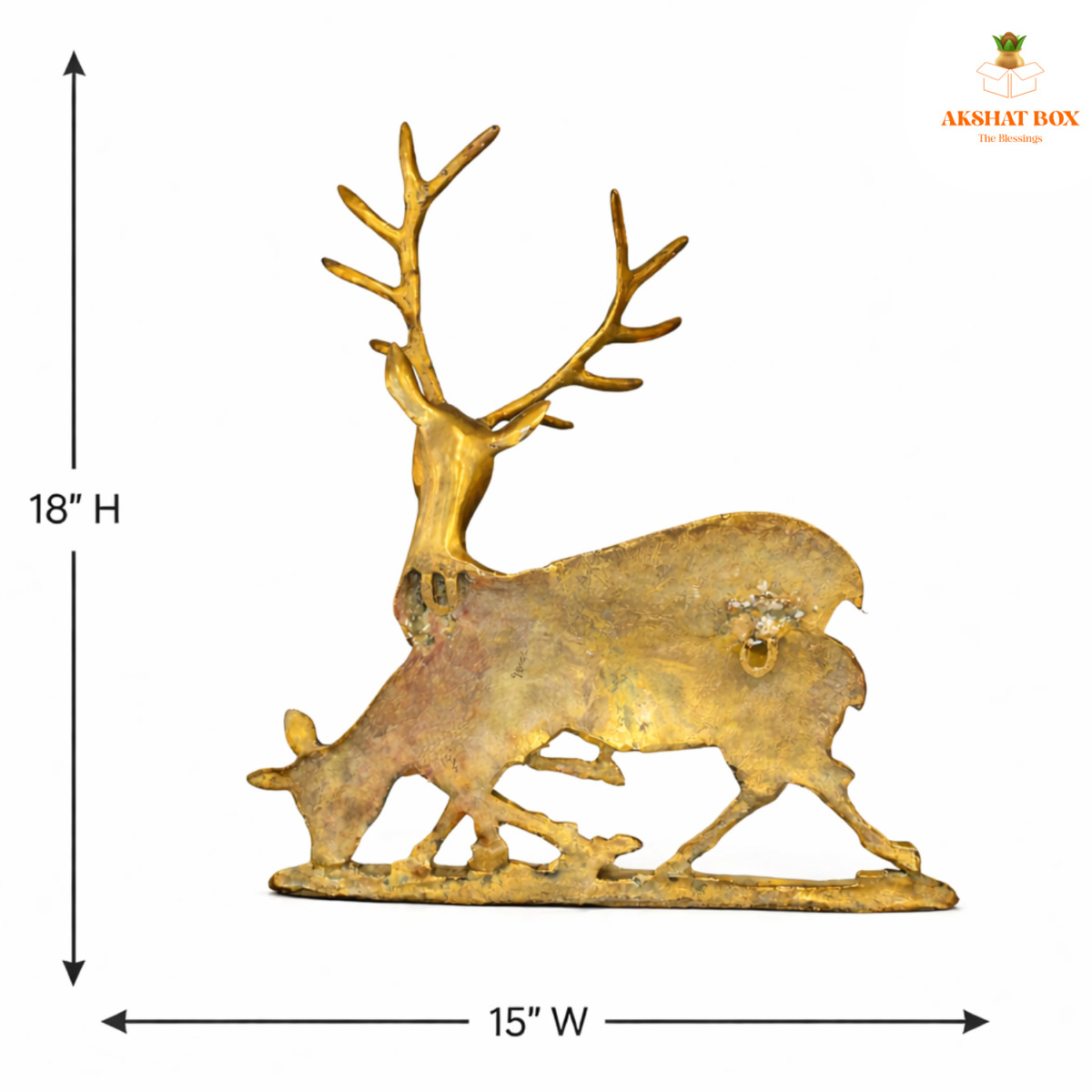 Vintage Brass Deer Doe & Buck Wall Hanging Decor - Image 4