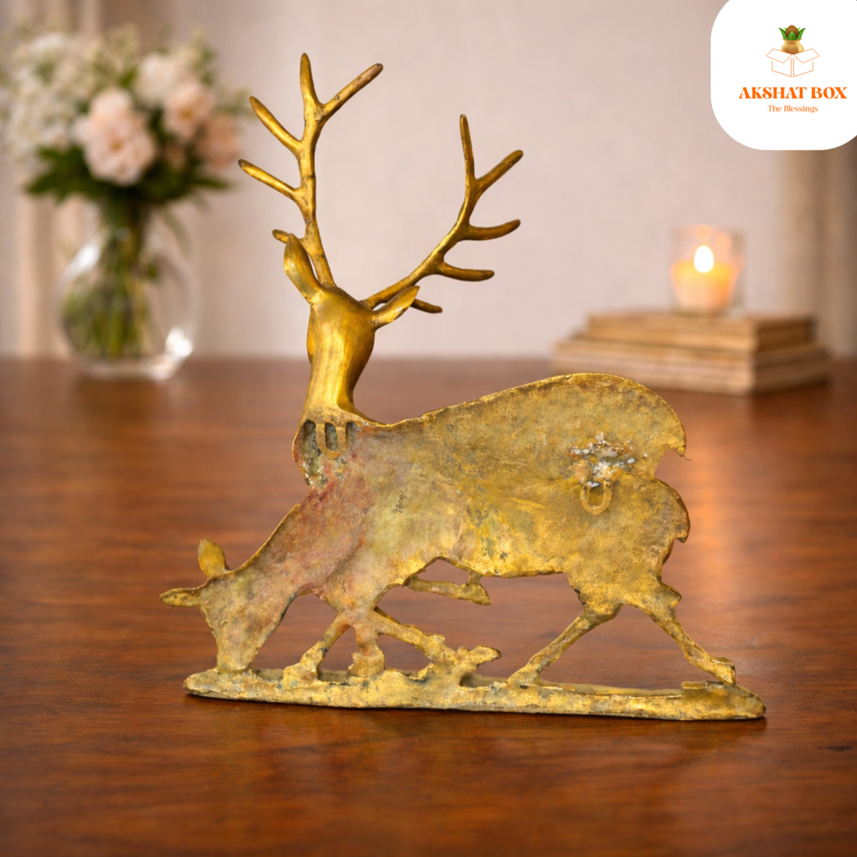 Vintage Brass Deer Doe & Buck Wall Hanging Decor - Image 6