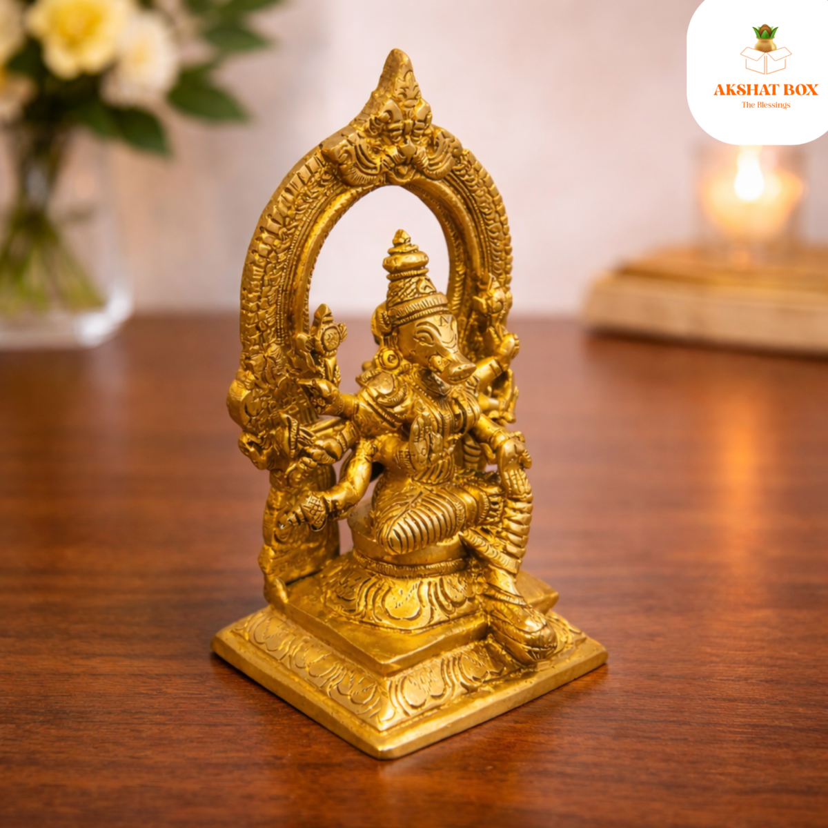 Antique Brass Lord Narasimha - Image 2