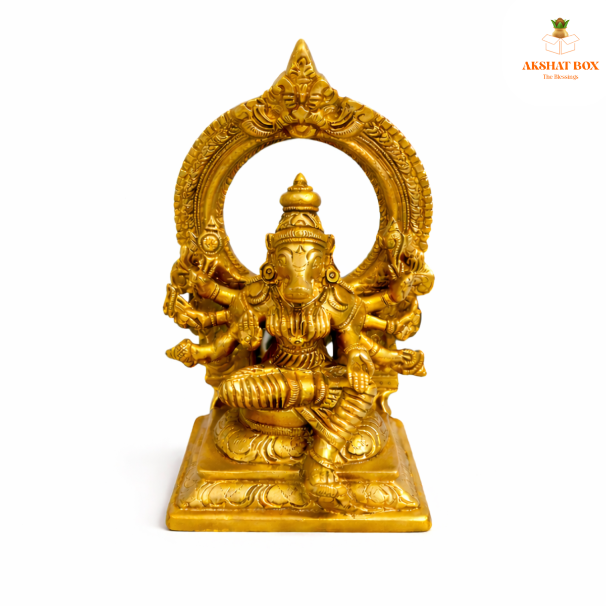 Antique Brass Lord Narasimha - Image 3