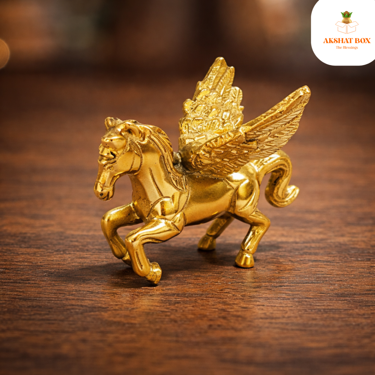 Brass Golden Flying Horse With Wings Decorative - Image 4