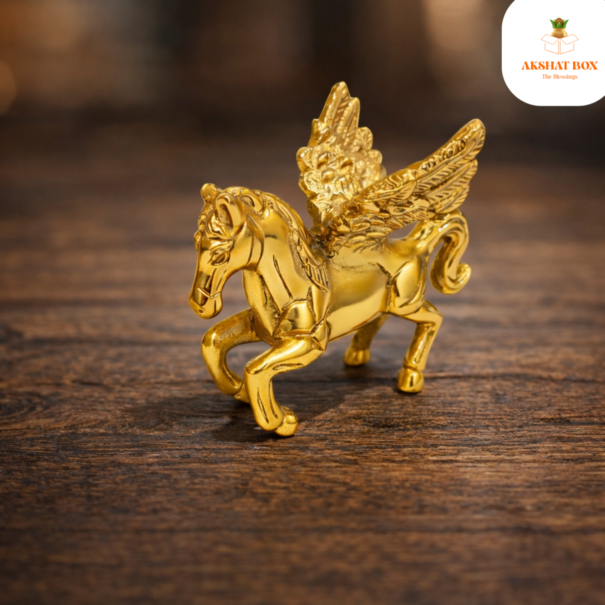 Brass Golden Flying Horse With Wings Decorative - Image 6