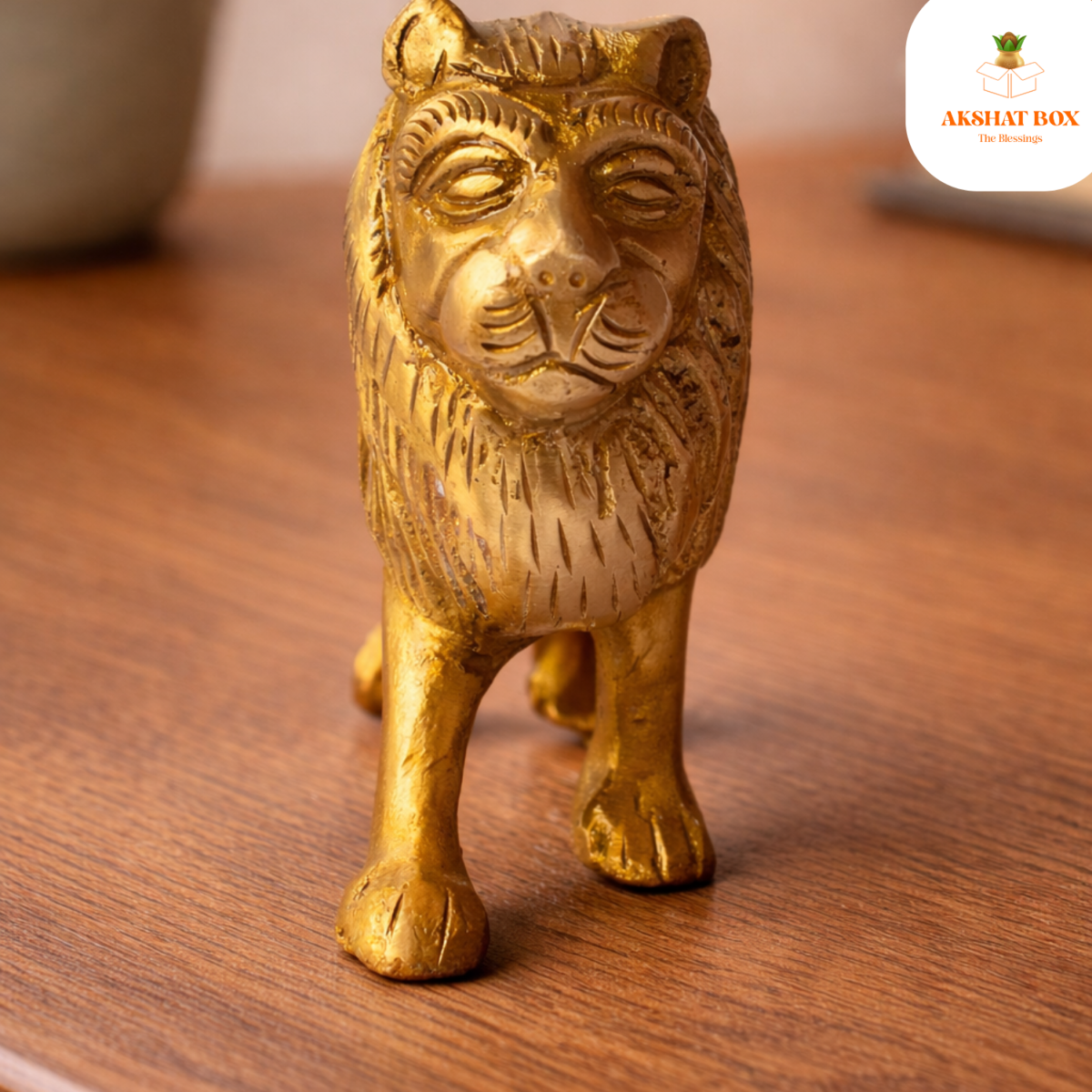 Brass Lion Statue Idol Maha Vastu Feng Shui Remedies Products - Image 3