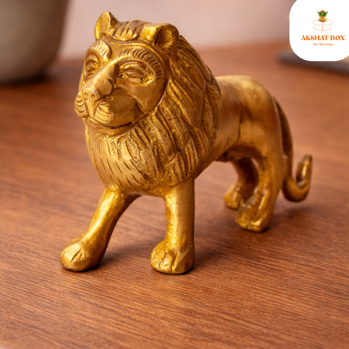 Brass Lion Statue Idol Maha Vastu Feng Shui Remedies Products - Image 4