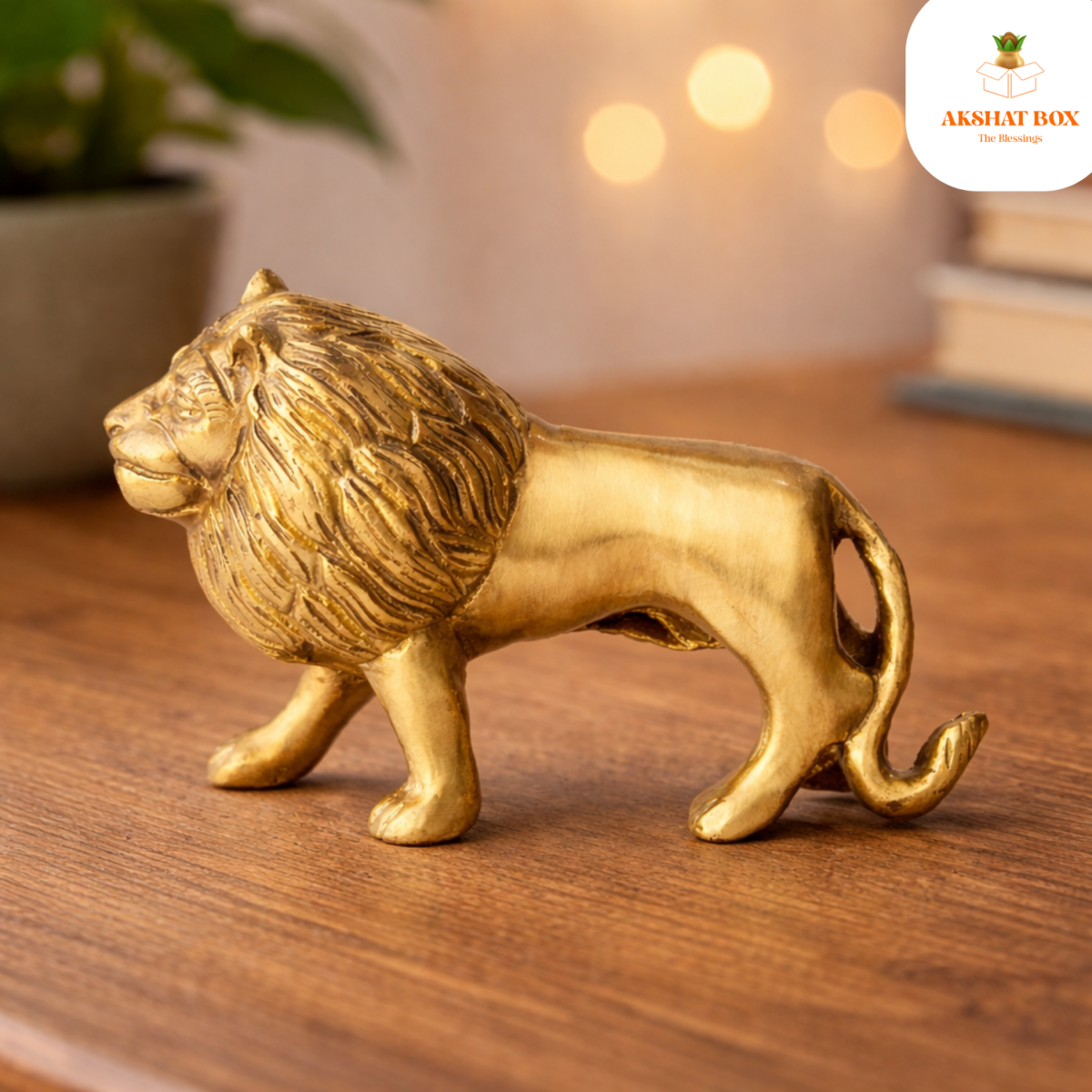 Brass Lion Statue Idol Maha Vastu Feng Shui Remedies Products - Image 5