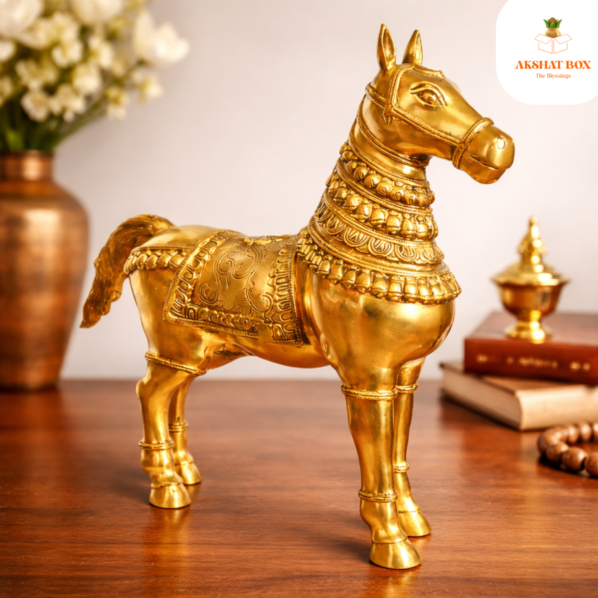 BRASS VASTU  HORSE PAIR  HEIGHT-8" - Image 6
