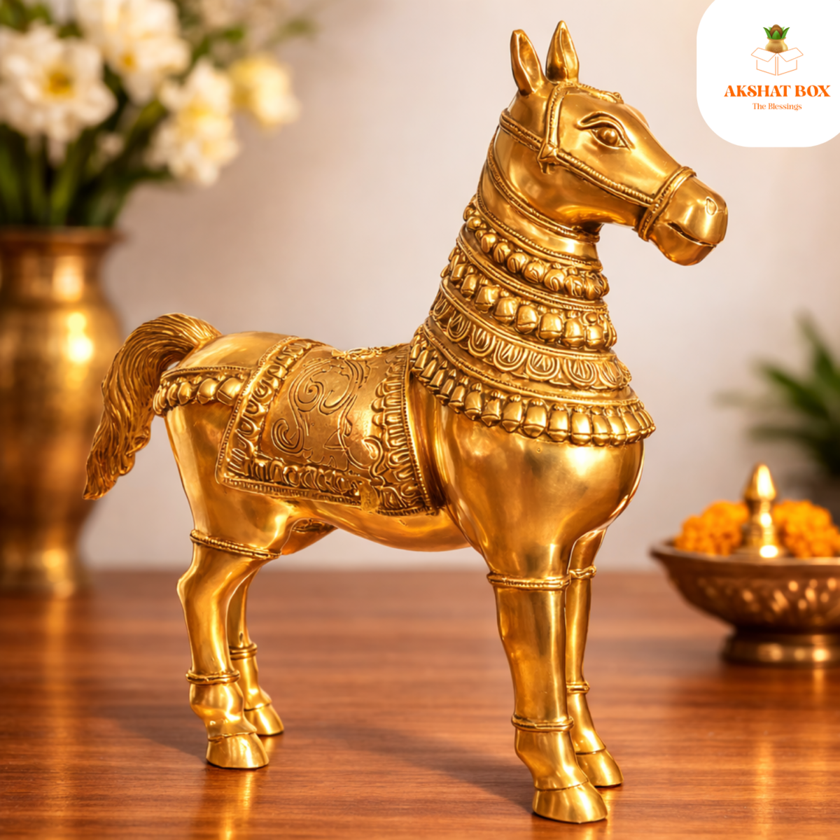 BRASS VASTU  HORSE PAIR  HEIGHT-8" - Image 5