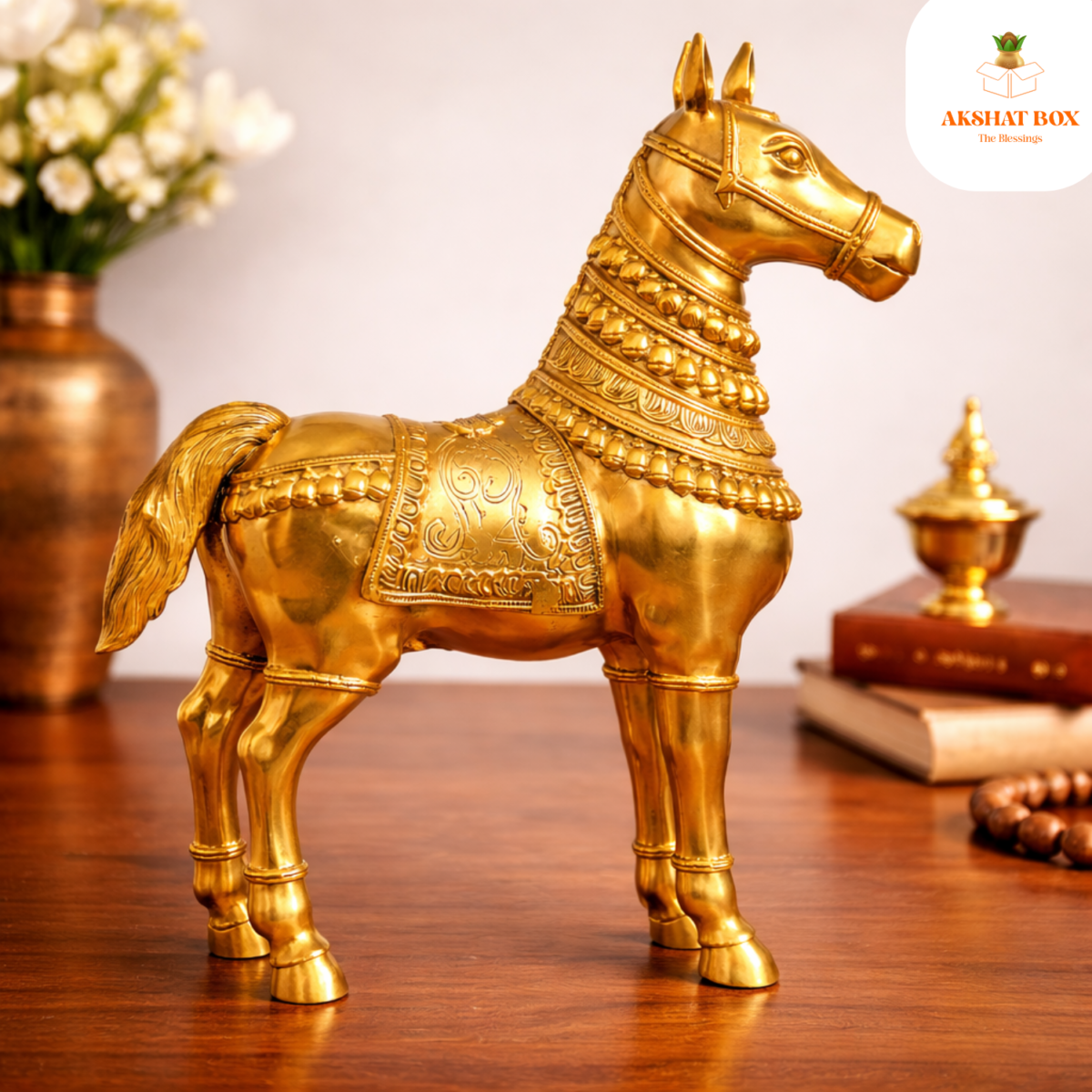 BRASS VASTU  HORSE PAIR  HEIGHT-8" - Image 4