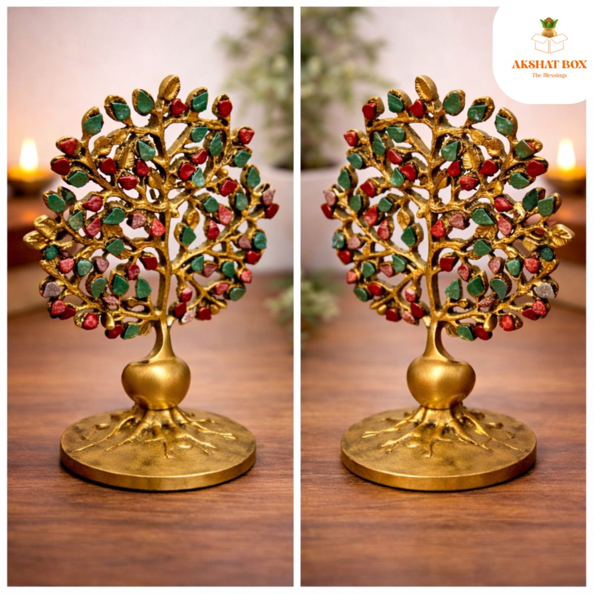 Stone Work Bodhi Tree with Diya Design - Image 7