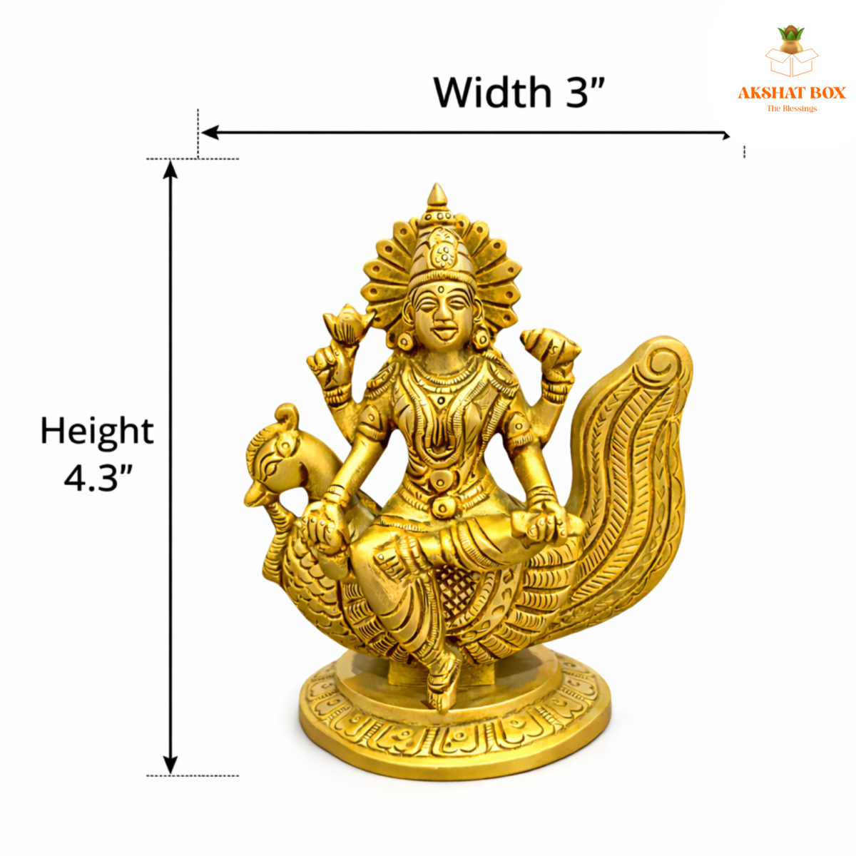 Brass Swarswati Idol  sitting on Hans - Image 2