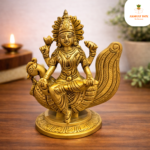 Brass Swarswati Idol  sitting on Hans