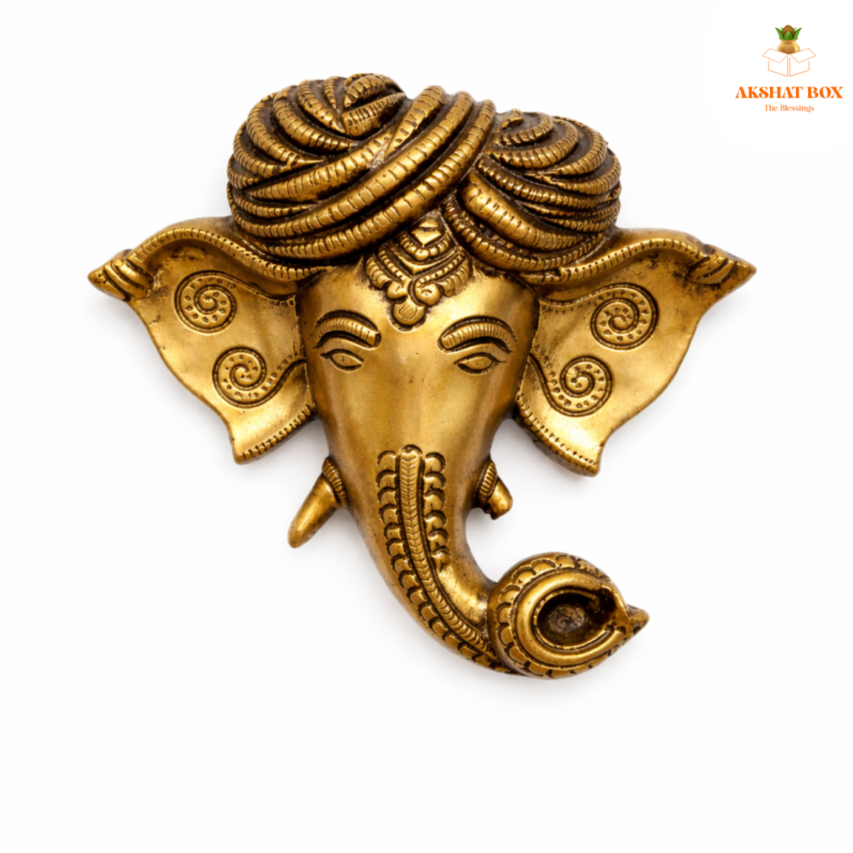 Antique Ganesha face with turban  wall hanging - Image 4