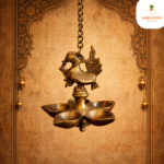 Brass Panch Deep diya  Design With Chain Hanging