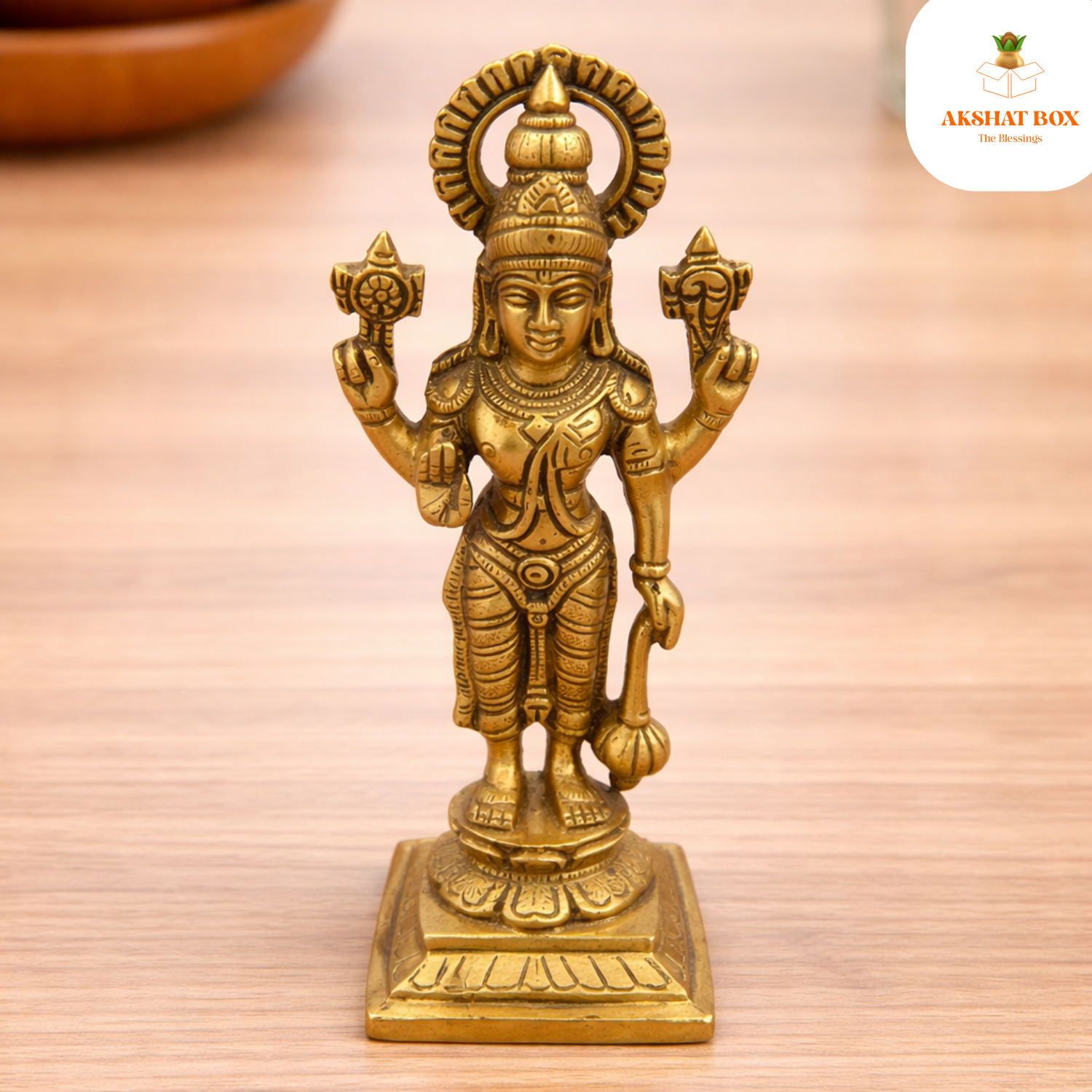 266 Brass laxmi lord idol - Image 1