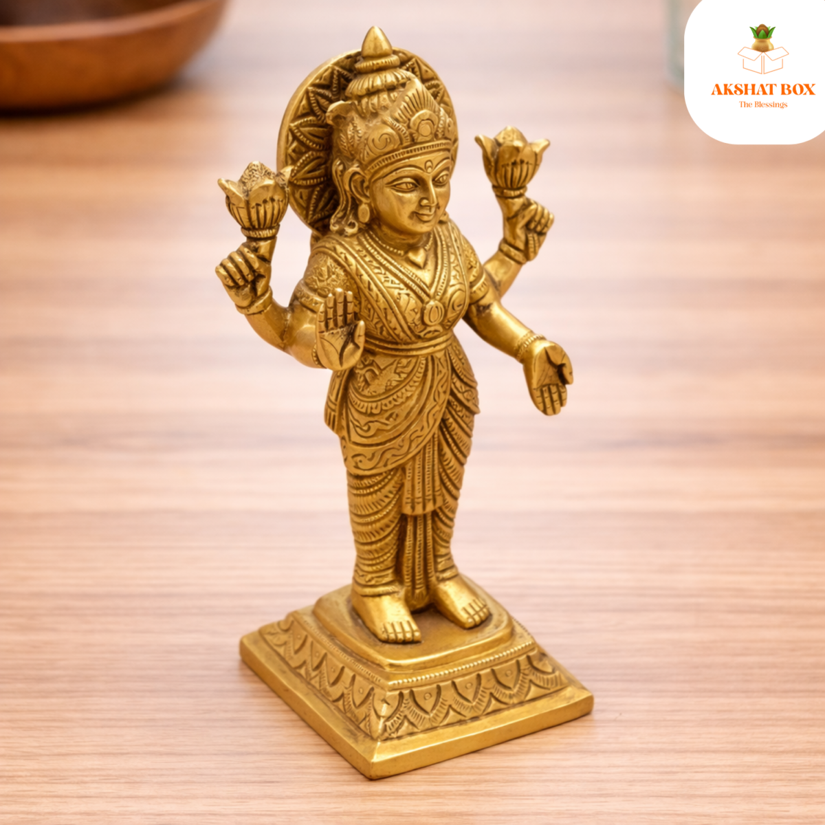 Brass  vishnu lord idol - Image 5