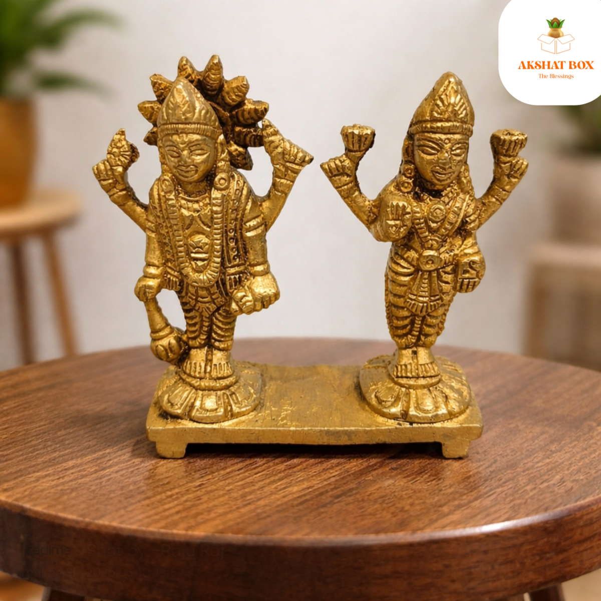 Brass Vishanu  laxmi pair - Image 2