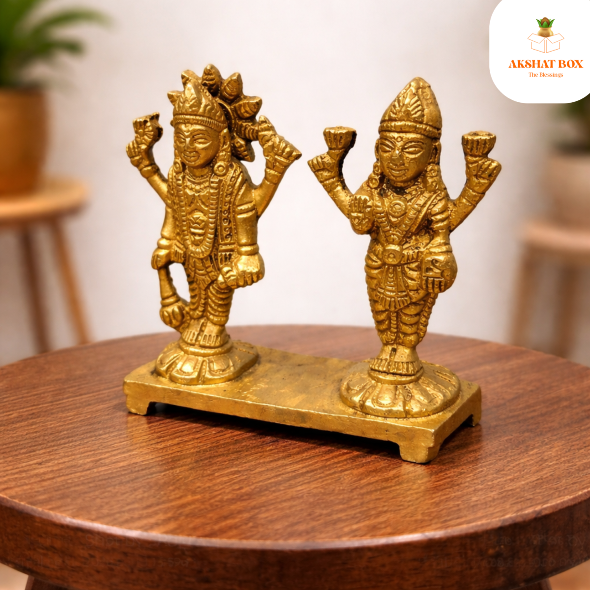 Brass Vishanu  laxmi pair - Image 6