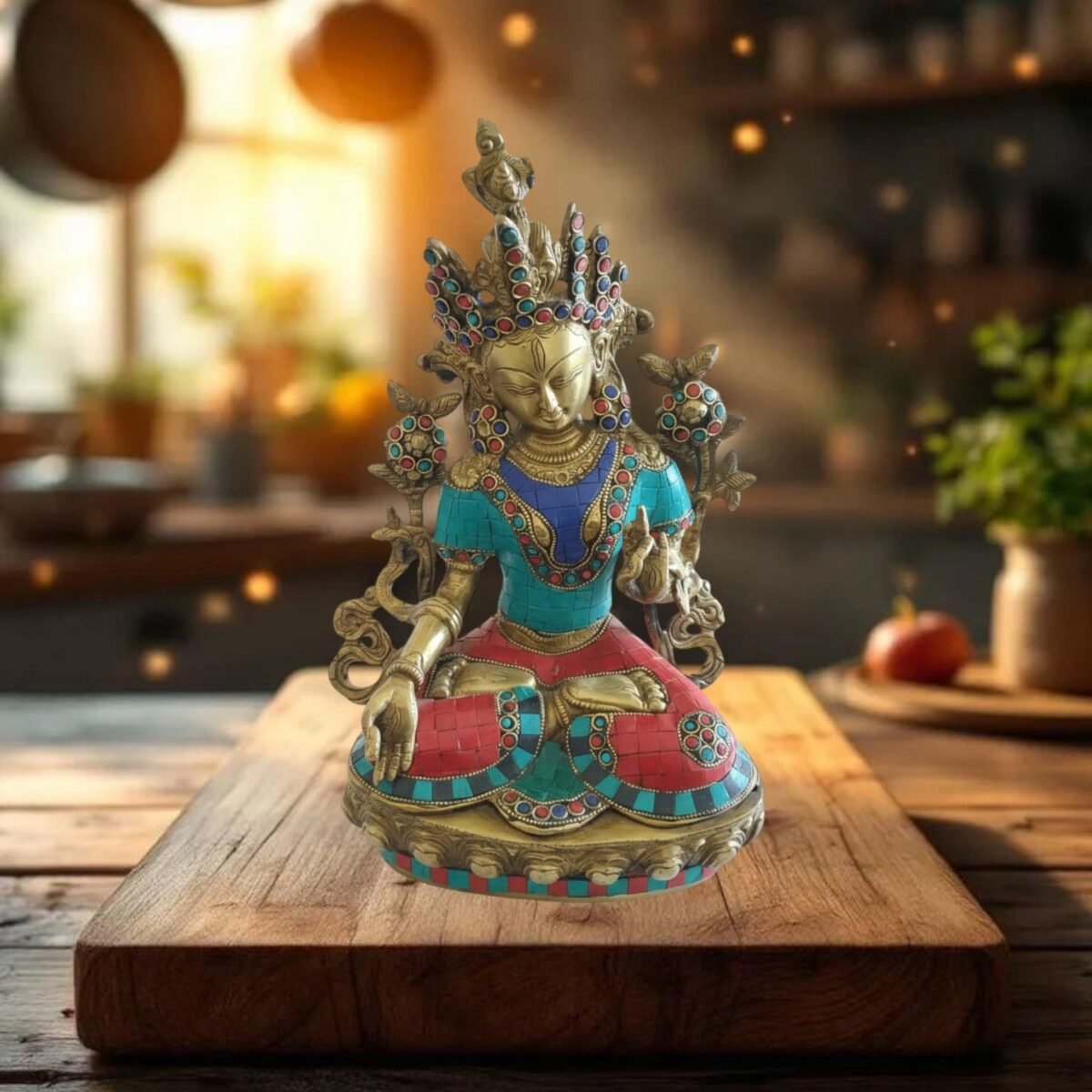 Green Tara maa stone work - Image 2