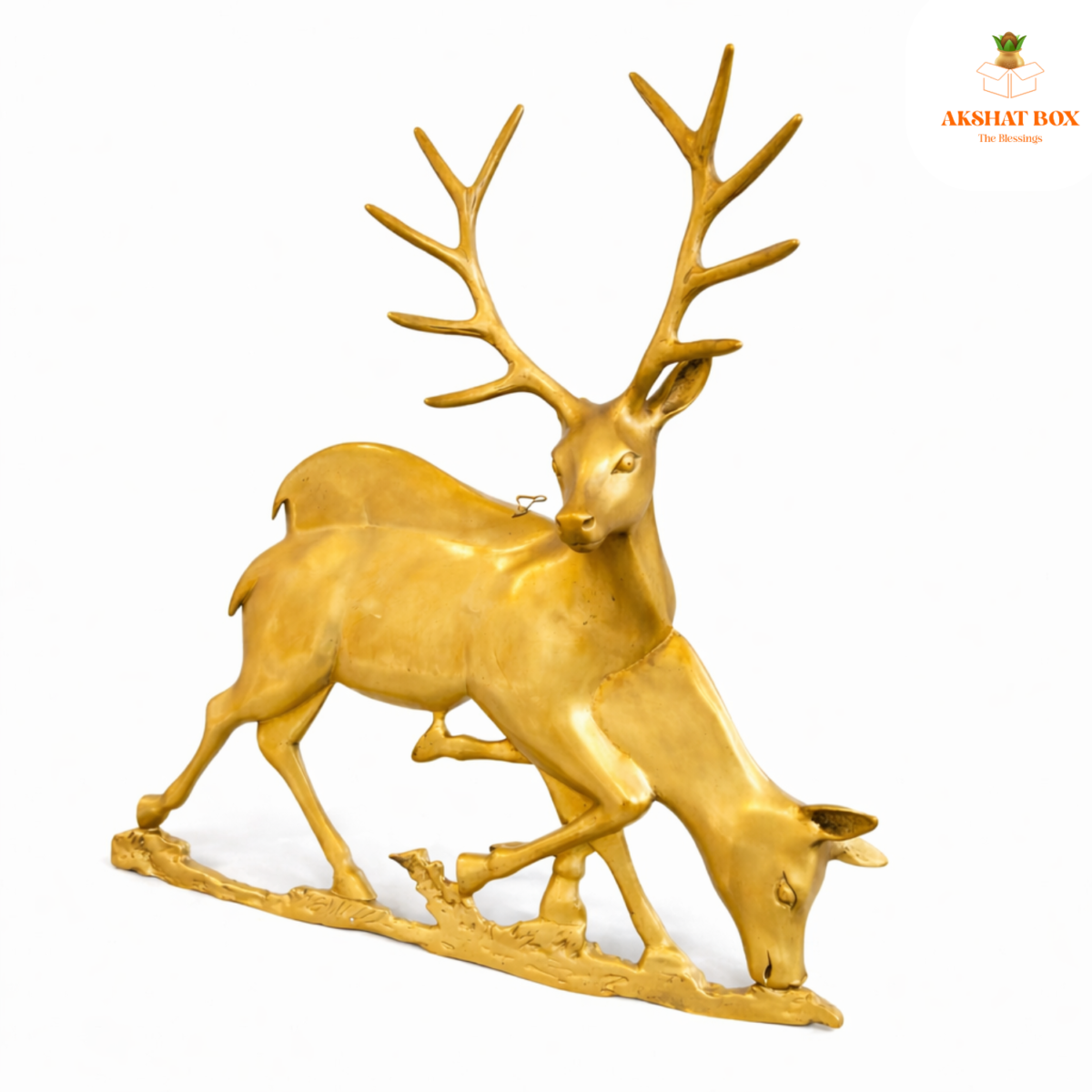 Vintage Brass Deer Doe & Buck Wall Hanging Decor - Image 2