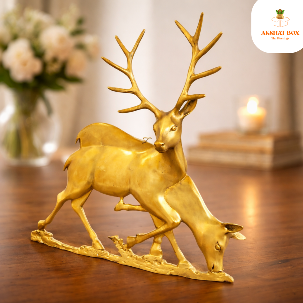 Vintage Brass Deer Doe & Buck Wall Hanging Decor - Image 3