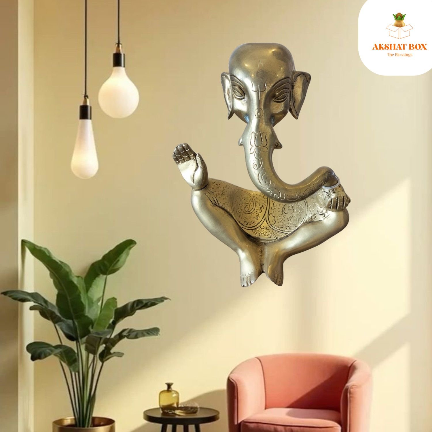 AB1018GAP.PT02 Antique Brass Ganesha Golden Finish - Image 1