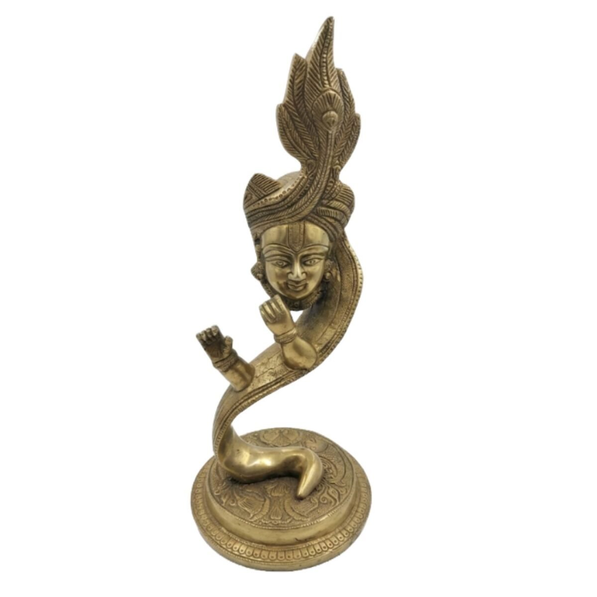 "Antique brass krishna with flute  table top Home decore" - Image 2