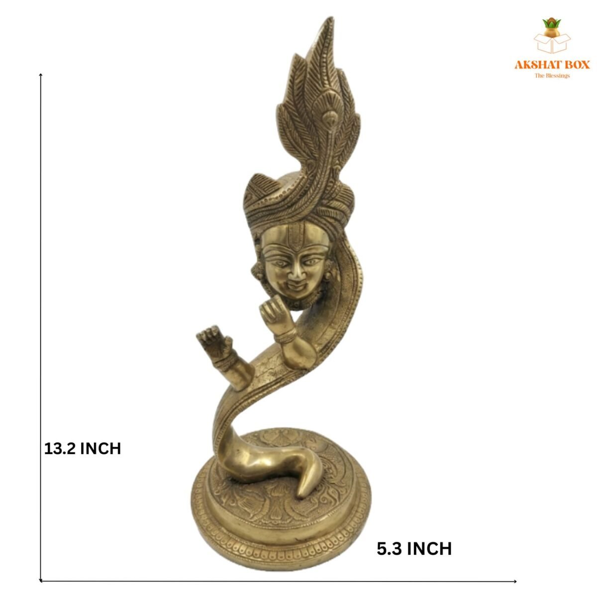 "Antique brass krishna with flute  table top Home decore" - Image 3